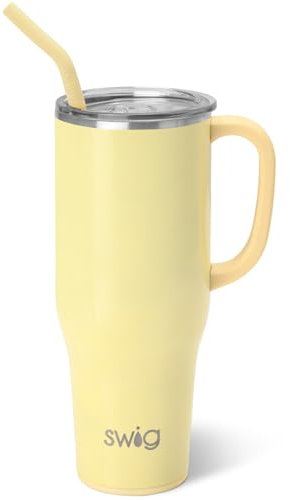 Swig Life 40oz Insulated Mega Mug with Handle & Straw, Shimmer Buttercup