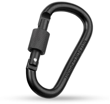 Black Carabiner Climbing,Aluminum Rustproof Locking Carabiner,Carabiner Rope Connector Link,D Ring Keychain Clip Locking,for Outdoor,Camping, Hiking, Traveling, Fishing, Dog Leash