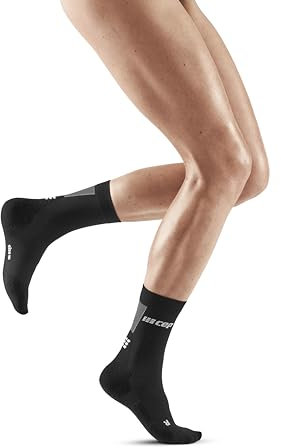 CEP Damen Ultralight Socks Mid Cut V3 Laufbekleidung Kompressions-Socken Black/Grey - Blaugrau Iv