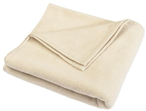 Living Crafts - Orlando | Handtuch 100% Baumwolle, 100 x 50 cm – saugfähig, schnell trocknend, kompakte, leichte Qualität – ideal für Sport, Strand, Reisen (Natural)