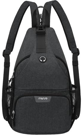 MOSISO Sling Rucksack Reisen Wandern Tagesrucksack, Crossbody Cabrio Sling Bag mit Fronttasche Eine Schulter Chest Bag, Schiefergrau