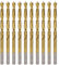 HARFINGTON 10pcs Brad Point Drill Bit 3.5mm(9/64) Dia Straight Round Shank Drill Metric Brad Point Spiral Twist Drill Bits for Carpenter Woodworking Plastic Rubber, Golden