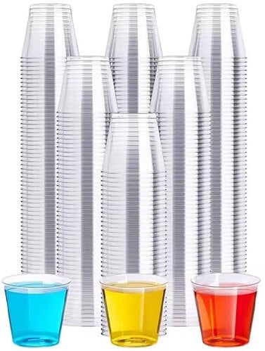 Crystal Clear Hard Plastic Shot Glasses, 50ml/1.6 oz, Multi-Use Sampling/Dessert Cups, Set of 100 (100)