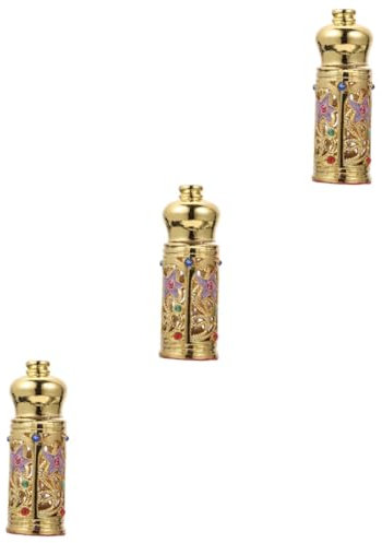 HAPINARY 3stücke Delikate Legierung Glas Parfümflasche Für Ätherische Öle Leere Flasche Im Mittleren Ost-stil Für Frauen Robustes Material Elegantes Design