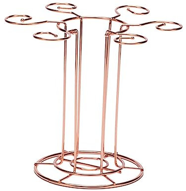 CRILSTYLEO Iron Wine Glass Holder Stand Stylish Rose Gold Goblet Rack for Desktop Wine Glasses Space-saving Design Sturdy Iron Construction for Kitchen and Bar Organization