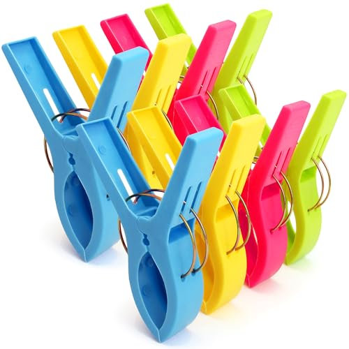 Große Wäscheklammern (8 Stück) - Handtuchklammern Für Strandliegen - Große Klammern Für Strandtücher - Premium-Qualität