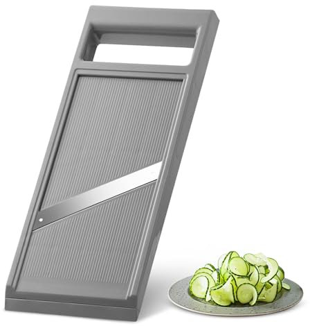 Handheld Mandoline Slicer, Potato Slicer for Chips Potato Chip Slicer Manual Slicer for Kitchen Mandoline Vegetable Slicer Fruits and Vegetable Chip Maker (Gery)