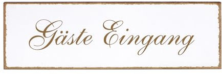 Dekolando Deko Türschild - Gäste Eingang - Schild 150 x 50 mm - Schilder Türschilder Namensschilder Wohnung selbstklebend Holzschild Tür Holzschilder