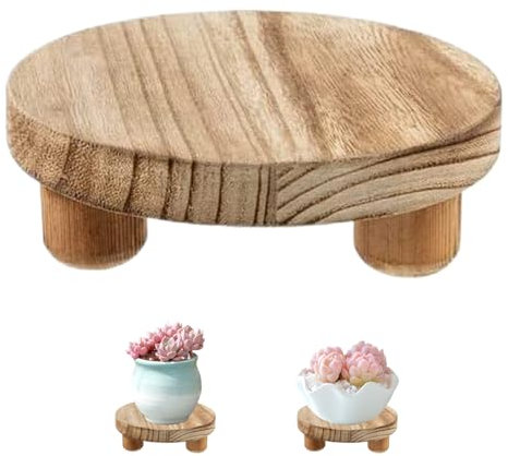 Holzsteiger, Holzhocker Ausstellungsständer, 6 runde Pflanzenstreiks Ständer für Ausstellung Innenblüten Pot Halter Dekorative Pflanzentopfstuhl für Innen im Freien, Holzpflanzenständer Innenräume