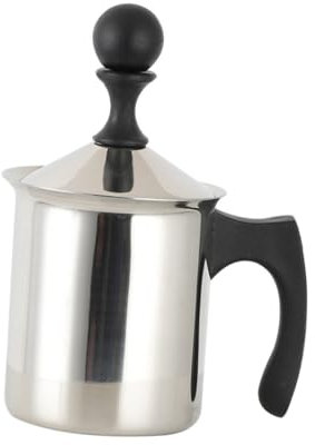 PRETYZOOM Espumador De Leche Manual De Acero Inoxidable Filtro Doble Para Latte Art Para Café Casa