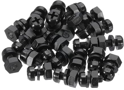 PATIKIL 24-teiliger Schrauben Set M3x6mm Nylon Kunststoff Gewinde Schrauben und Innensechskant Muttern und Unterlegscheiben Set für Industrielle und Haushalte Befestigungsprojekte Schwarz