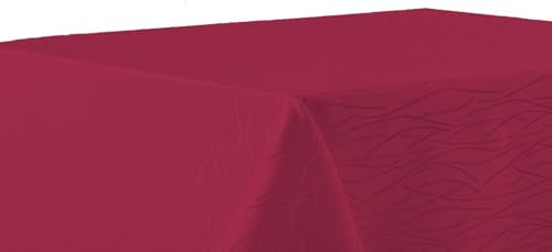 texpot Tischdecke 130 x 220 cm Rot Streifen bügelfrei Tischtuch fleckabweisend