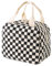 WYSUMMER Bolsa de almuerzo, bolso térmico para mujeres, bolsa refrigerada de lonchera térmica de pana, bolsa de almuerzo para adultos (Cheque en blanco y negro)