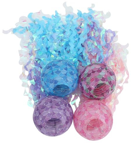 LIFKICH 4stücke Hängende Quallen-papierlaternen Bunte Meeresdeko Für Kindergeburtstage Festivals Und Partys Verarbeitet Leicht Und Tragbar Sorgt Für Festliche Atmosphäre