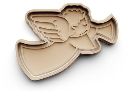 Keksausstecher Engel mit Trompete – Christliches Motiv – Ausstechform zweiteilig mit Stempel – Aus PLA – Perfekt für Weihnachten, Kommunion, religiöse Feiern & kreative Backideen