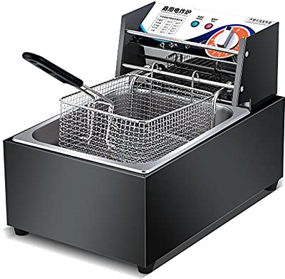 WDSOPK Friteuse Électrique Professionnelle 10 L, Friteuse À Induction Professionnelle pour Poisson, Contrôle De La Température, pour Usage Domestique Et Commercial