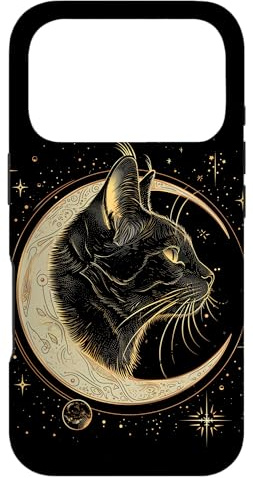 Hülle für iPhone 17 Pro Katze Halbmond Gothic Hexe Schwarz Katzenliebhaber