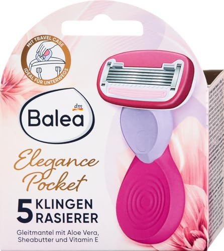 Balea Elegance Pocket, 5-Klingen Rasierer - Der Ideele Damenrasierer für Unterwegs