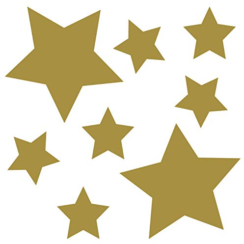 kleb-Drauf | 8 Sterne | Gold - glänzend | Wandtattoo Wandaufkleber Wandsticker Aufkleber Sticker | Wohnzimmer Schlafzimmer Kinderzimmer Küche Bad | Deko Wände Glas Fenster Tür Fliese