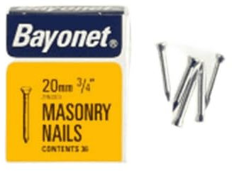 Bayonet Masonry Nails - Zinc Plated (Box Pack) 20mm