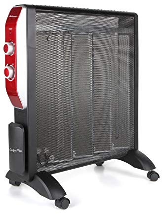 Orbegozo RMN 2050, Radiador eléctrico bajo consumo, Mica System, 2 potencias, rápida convección y difusión del calor, termostato regulable, sin fluido, 2000 W, color rojo
