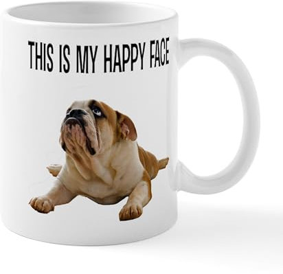 CafePress Happy Face Bulldog Mug 11 oz (325 ml) Ceramic Coffee Mug