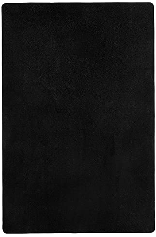 Hanse Home Indoor Teppich Fancy – Wohnzimmerteppich einfarbig Modern Velours Teppich für Esszimmer, Wohnzimmer, Kinderzimmer, Flur, Schlafzimmer, Küche – Schwarz, 100x150cm