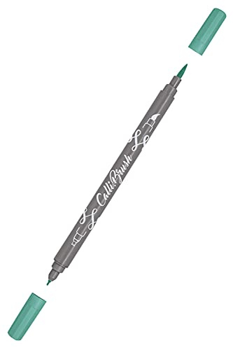 ONLINE 19067/6 Calli.Brush Pen mit Double-Tip, Pinsel- und Kalligraphie-Spitze, Handlettering Brush-Pens in verschiedenen Farben, bunte Bullet-Journal Stifte für Kalligrafie, Aquarell, Farbe: Türkis