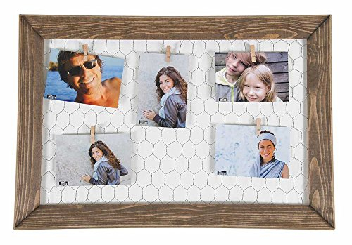 HAB & GUT -FR055- BILDERGALERIE DRAHT 42 x 62 cm echtes Holz, Collage Holzrahmen