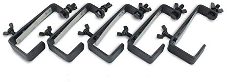 Theaterhaken 50kg Set CC-50 (5 Stück) - Stabiler Montagehaken mit Schutzlippe - bis 50kg | DELTATRUSS (schwarz)
