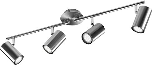 meineWunschleuchte Moderner LED Deckenstrahler für Innen in Nickel matt - Spots flexibel dreh- und schwenkbar für optimale Ausleuchtung