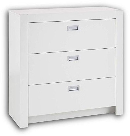 ALASKA Elegante Jugendzimmer Kommode in weiß - stilvolles & ausdrucksstarkes Sideboard mit viel Stauraum - 96 x 94 x 39 cm (B/H/T)