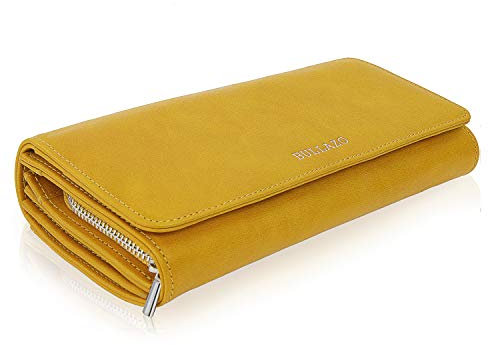 BULLAZO Galano Classic – Edles Damenportemonnaie, RFID Schutz, Leder Gelb
