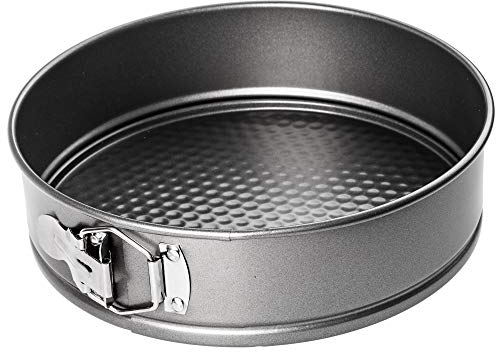 KADAX Molde de Horno, Molde Redondo para Tarta, Pastel, Fuente de Horno con Base desmontable, Acero con Recubrimiento Antiadherente, Bandeja para hornear Tartas, plateada (Diámetro: 26 cm)