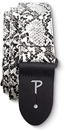 Perri's Leathers Ltd. - Gitarrengurt - Schlangenleder-Imitat - weiß - Einstellbar - Für Akustik-/Bass-/Elektrogitarren - Hergestellt in Kanada (VGS-7552)