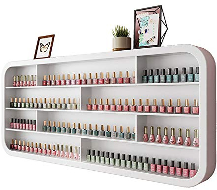 Wall rack Nagellack ätherisches Öl Display Regal im Nagelstudio, Nagellack Lagerung Wandregal Wandvitrine, High-Density Board Holz hängende Wand Nagellack Lagerregal