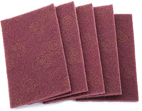 5 pièces tampons de Finition de Nettoyage Industriel tampons de Finition abrasifs tampons à récurer à la Main abrasifs pour Le Nettoyage de Polissage(Red)
