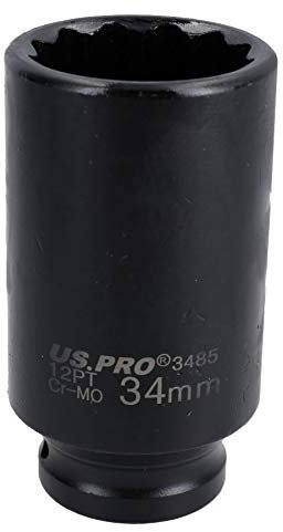 34mm Metric 1/2” Drive Deep Rear Hub Axle Nut Socket 12 Sided Bi-Hex