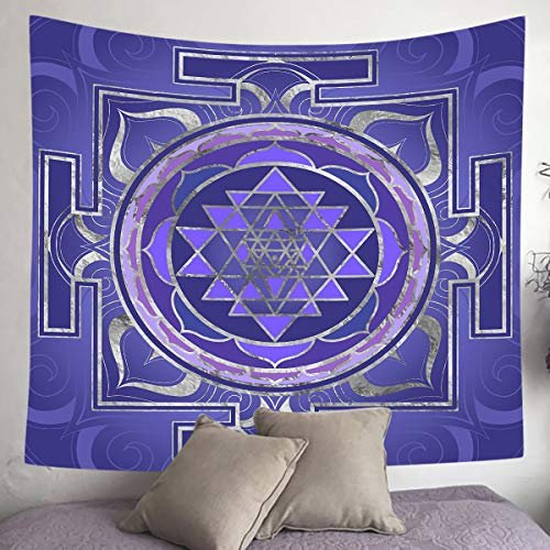 SHRAPHY Sri Yantra Wandteppich, Mandala, Yoga, Meditation, Tapisserie, heilige Geometrie, Wanddekoration, Kunst, Wandbehang für Wohnheim, Wohnzimmer, Schlafzimmer, Dekoration, 152,4 x 152,4 cm,