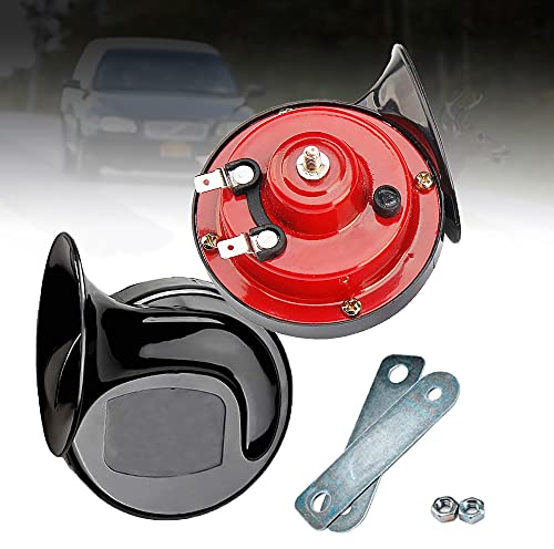 Dual Tone Car Horn,2Pcs 300DB Super Loud Train Horn Air Horns 12V Waterproof Double Horn Raging Sound Electric Snail Horn For Car Motorcycle Bikes Truck And Boats
