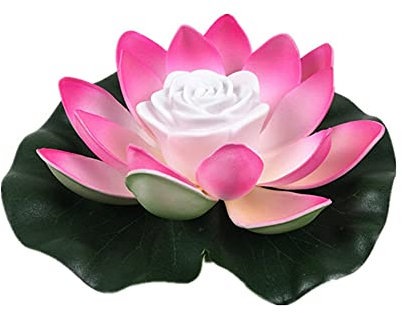 Demiawaking Lotus Lampe Wasserdichte LED für außen Blumenleuchte Schwimmender Aquarium Brunnen Garten Teich Pool Deko Lampe Gartenleuchtung (06)