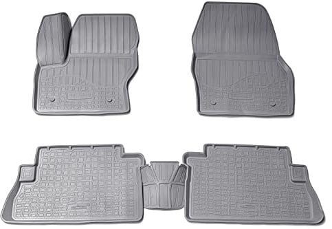 Recambo 3D Gummi Fußmatten kompatibel für Ford Kuga II | DM2 | BJ 2013-2019 | Auto Gummimatten | Passgenau | mit Rand | grau