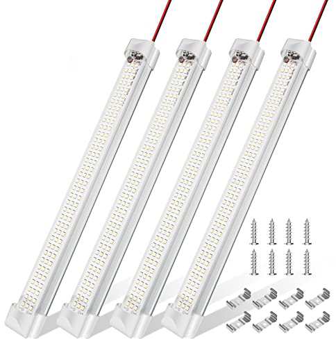 Afaneep - Lámpara de Luces LED de 12 V, 108 Luces LED para Interior de Coche con Interruptor, luz LED de 12 V para autocaravanas, Furgonetas, autobuses, Barcos, caravanas, cocinas, baños (4 Unidades)