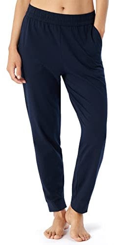 Schiesser Mix + Relax Pantalon de Sommeil Long Bas de Pijama, Bleu foncé_179266, 44 Femme