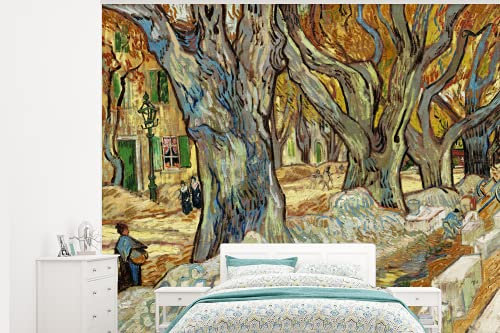 Selbstklebend Tapete Wandpapier Wandaufkleber Fototapete Tapeten Wanddeko 375x300 cm Die großen Platanen - Vincent van Gogh