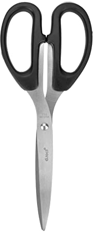 D.RECT 6021 21cm Edelstahl Schneidschere für Papier und Tapes l unzerbrechlicher Kunststoffgriff l Schulschere Schere für Einsatz in Zuhause l Schule und Büro, Schwarz