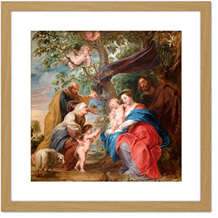 Artery8 Rubens: Die Heilige Familie unter einem Apfelbaum Gerahmter Kunstdruck 23x23 cm