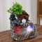 Zimmerbrunnen Tischbrunnen mit LED Beleuchtung und Zerstäuber Desktop Steingarten Dekoration für Home Büro