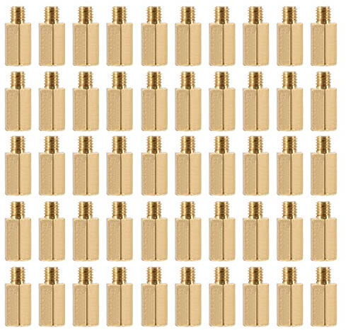 YOKIVE Entretoise Vis M3 Doré 8mm+3mm 100 Pcs | Laiton Hex PCB Entretoises, Gardez Hauteur Cohérente, Idéal pour Carte mère