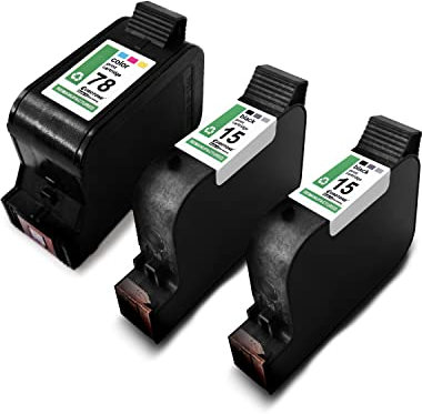 Eurotone 3er Set Tintenpatronen kompatibel für HP 15XL C6615DE 78XL C6578AE für DeskJet 940C 940CVR 916C 920C 920CVR 920CXI - 2X Black & 1x Color